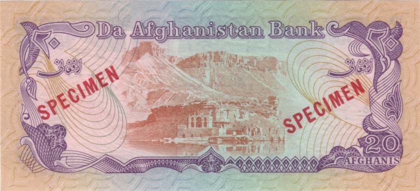 Afghanistan P56a(1) SPECIMEN 20 Afghanis 1979 UNC