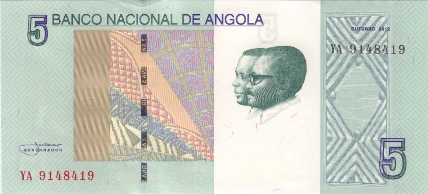 Angola P151A 9148419 RADAR 5 Kwanzas 2012 UNC