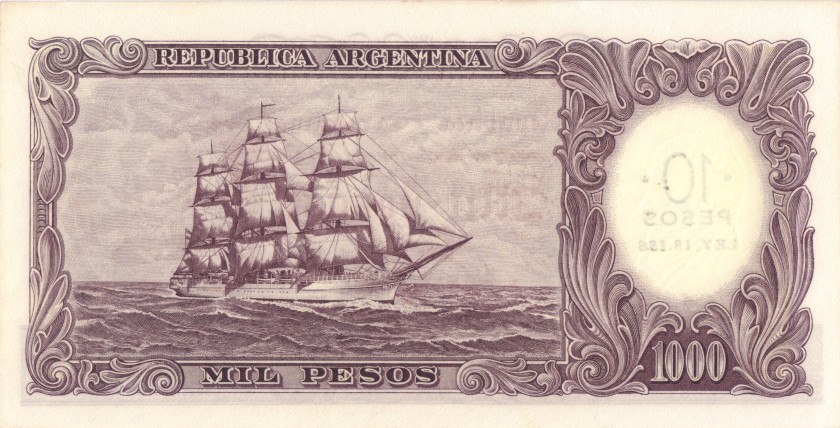 Argentina P284 10 Pesos Serie D 1969-1971
