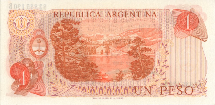 Argentina P287(2) 1 Peso Serie B 1970 - 1973 UNC