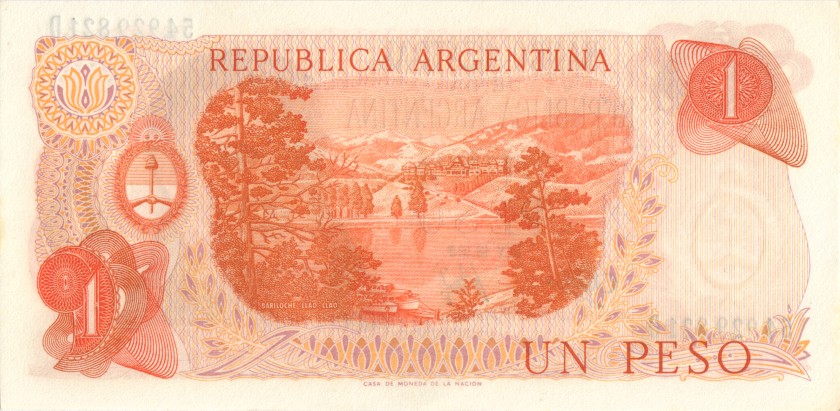 Argentina P287(4) 1 Peso Serie D 1970 - 1973 UNC