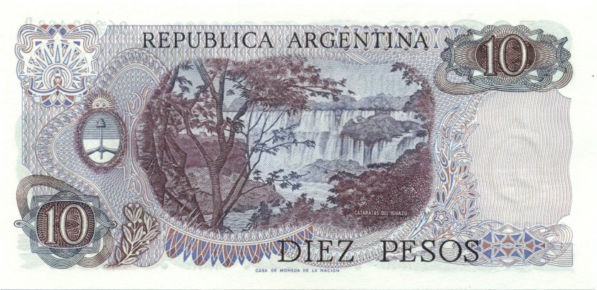Argentina P300 10 Pesos 1976 UNC