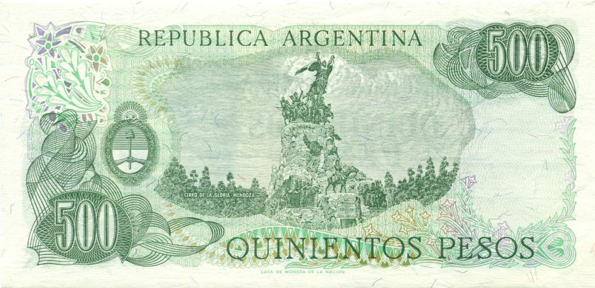 Argentina P303c 500 Pesos 1977-1982 UNC