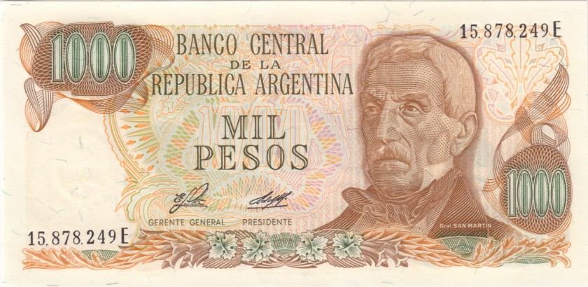 Argentina P304b(1) 1.000 Pesos Serie E 1976-1983 UNC