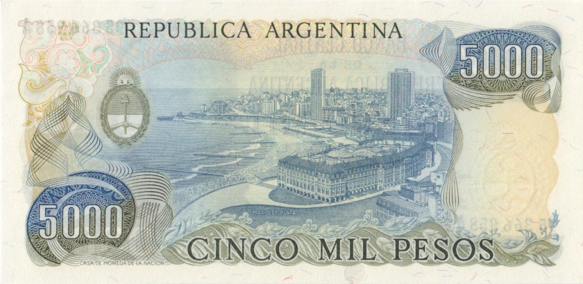 Argentina P305a(2) 5.000 Pesos Serie A 1977-1983 UNC