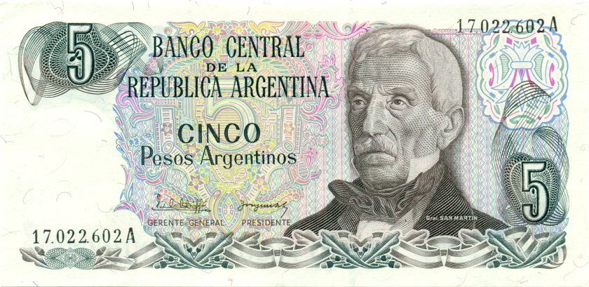 Argentina P312a(1) 5 Pesos 1983-1984 UNC