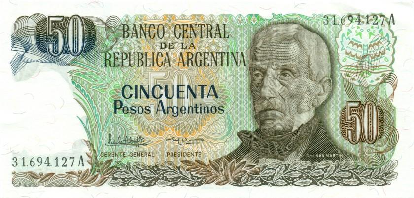 Argentina P314a(2) 50 Pesos Argentinos 1983-1985 UNC