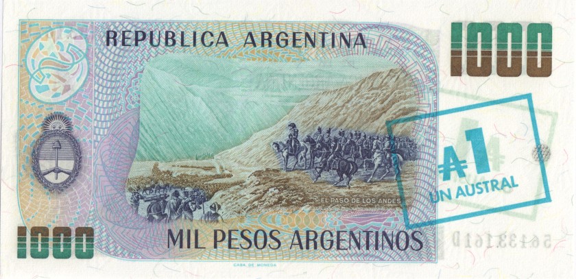 Argentina P320 1 Austral 1985 UNC