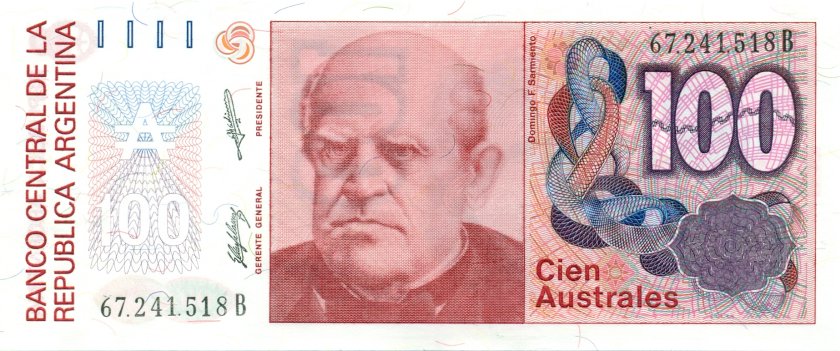 Argentina P327b(2) 100 Australes 1985-1990 UNC