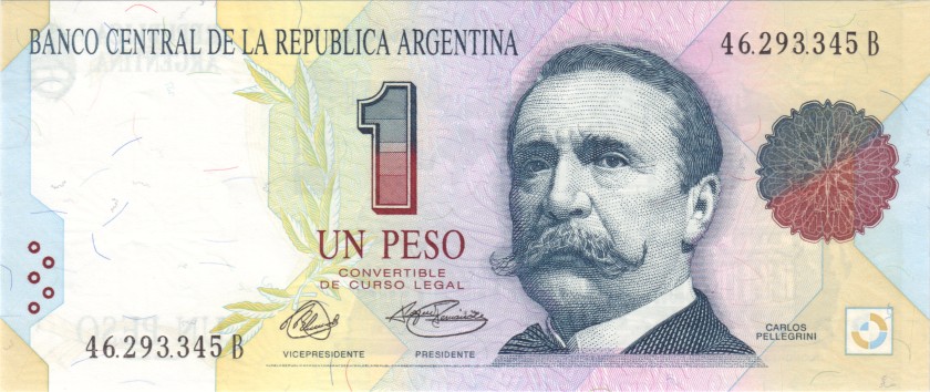 Argentina P339a 1 Peso Serie B 1992 - 1994 UNC