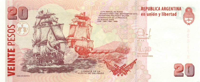 Argentina P355a(5) 20 Pesos 2010 UNC