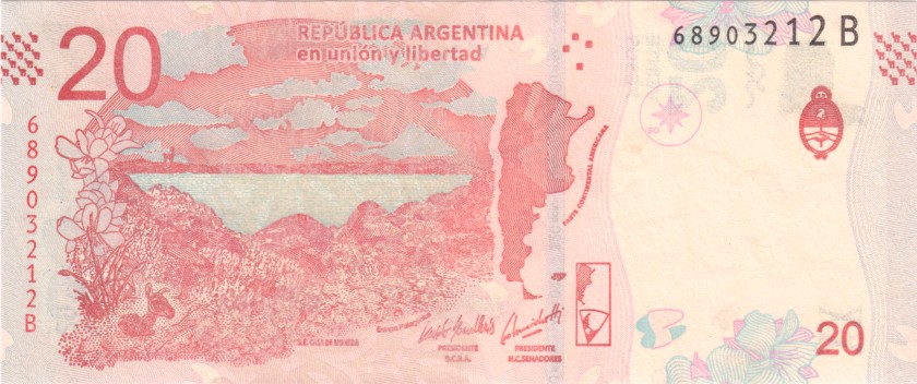 Argentina P361(2) 20 Pesos 2017 UNC