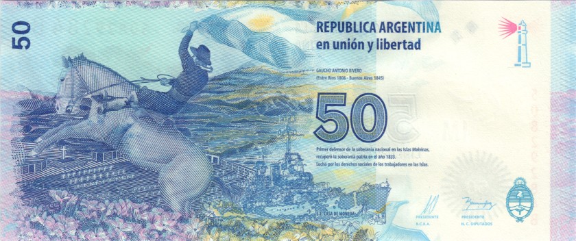 Argentina P362 50 Pesos 2015 UNC