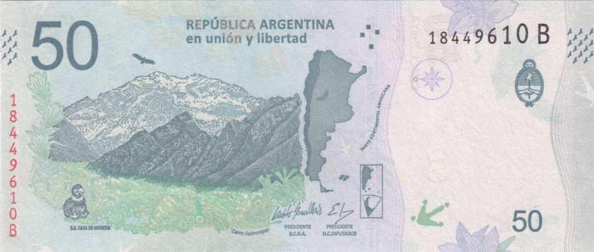 Argentina P363(2) 50 Pesos 2018 UNC