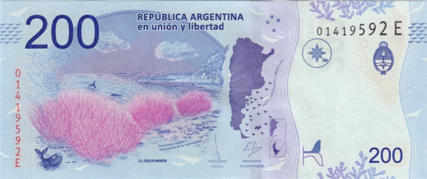 Argentina P364a(2) 200 Pesos 2016 UNC