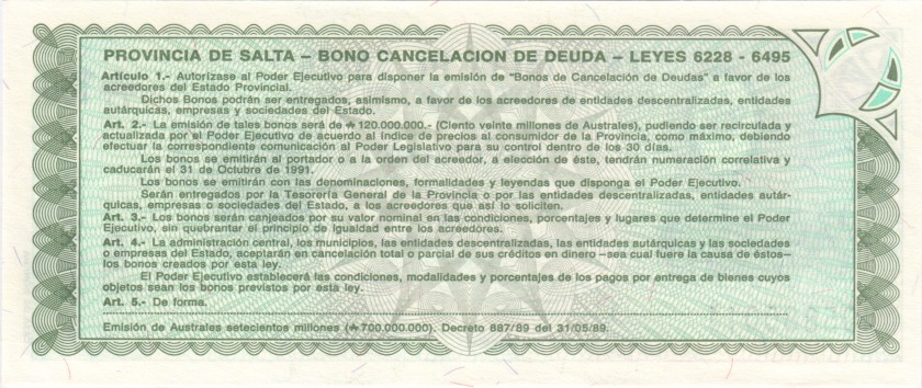 Argentina PS2623c 100 Australes 1991 UNC