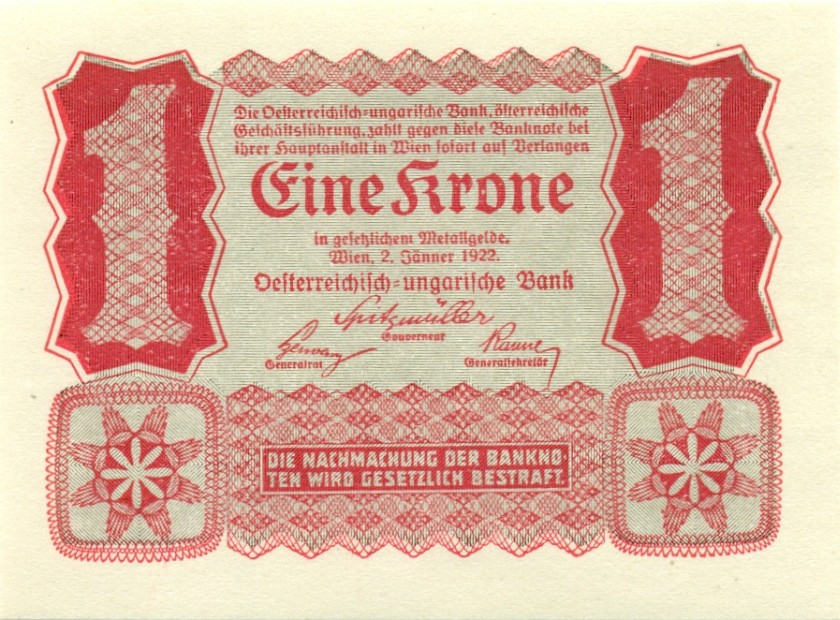 Austria P73 1 Krone 1922 UNC
