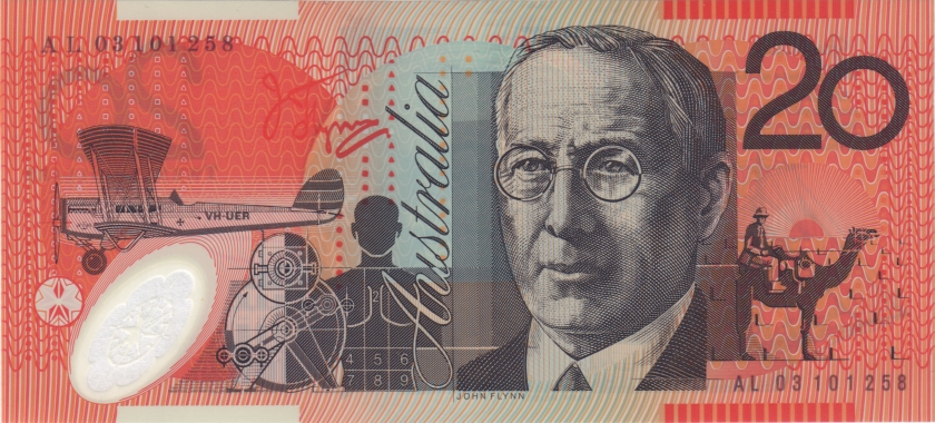 Australia P59b 20 Dollars 2003 UNC