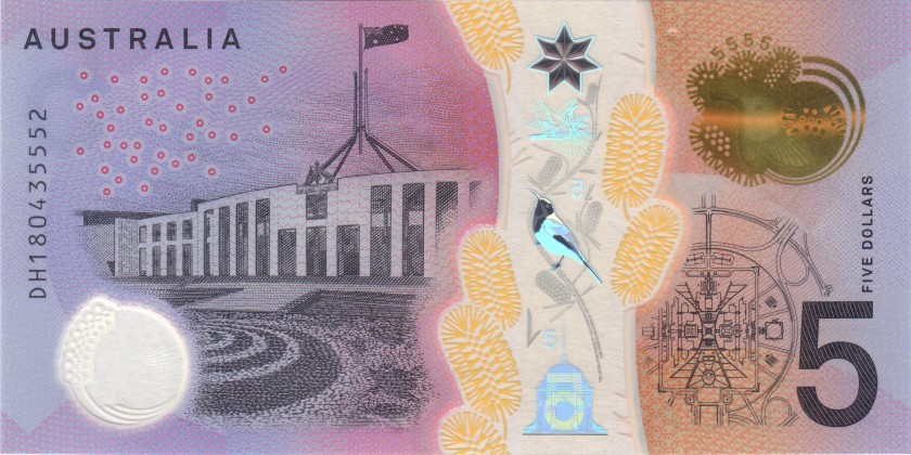 Australia P62 5 Dollars 2018 UNC