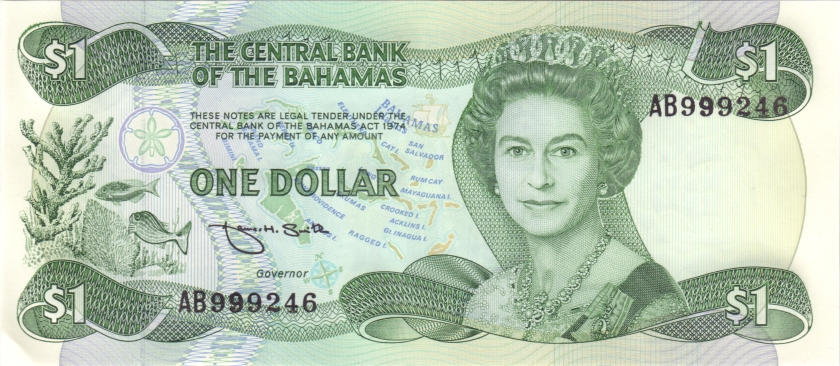 Bahamas P43b 1 Dollar 1984 UNC