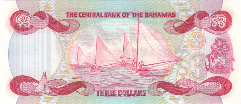 Bahamas P44 0009xx 3 Dollars 1984 UNC