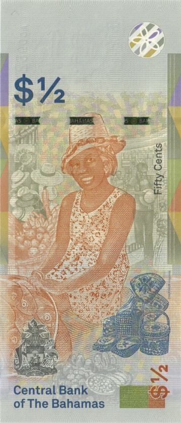 Bahamas P-WA77 1/2 Dollar 50 Cents 2019 UNC
