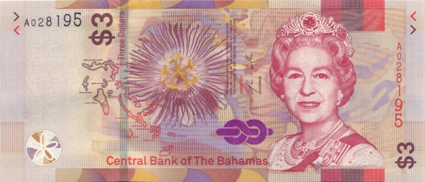 Bahamas P-W78 3 Dollars 2019 UNC
