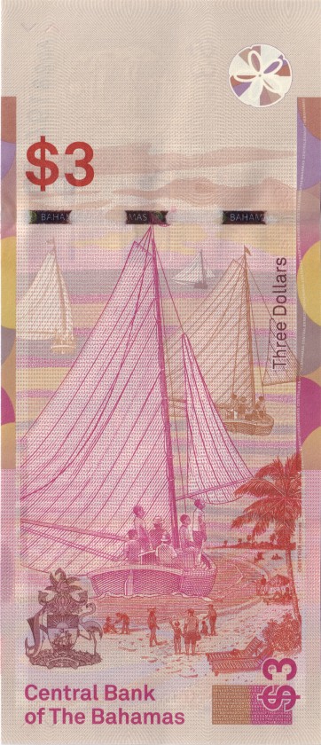 Bahamas P-W78 3 Dollars 2019 UNC