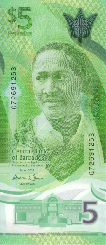 Barbados P-W80 - P-W85 2, 5, 10, 20, 50, 100 Dollars 6 banknotes 2022 UNC
