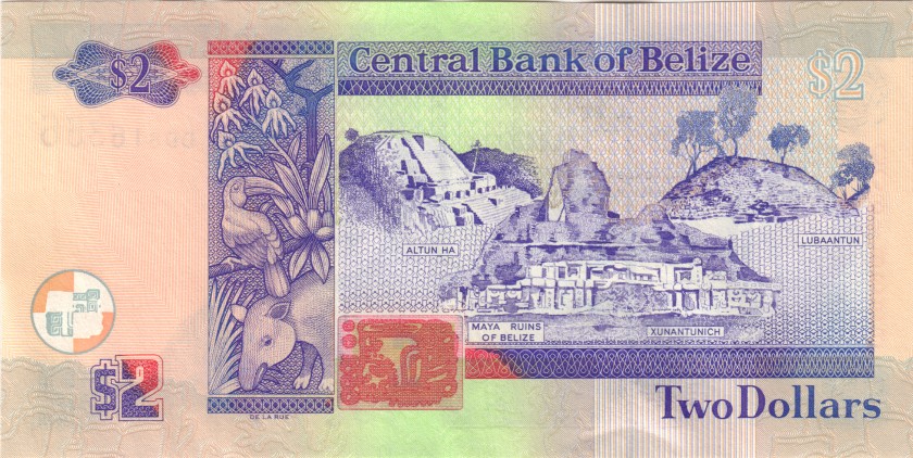 Belize P66b 2 Dollars 2005 UNC