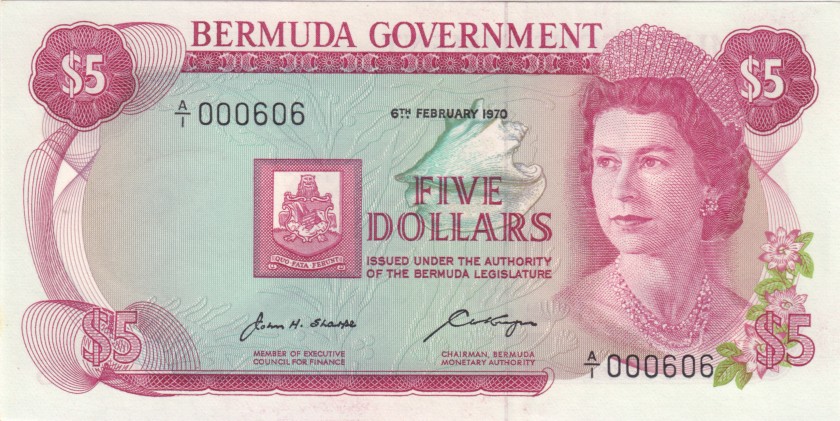 Bermuda P24 000606 5 Dollars 1970 UNC