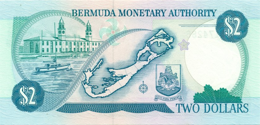 Bermuda P34b 2 Dollars 1989 UNC
