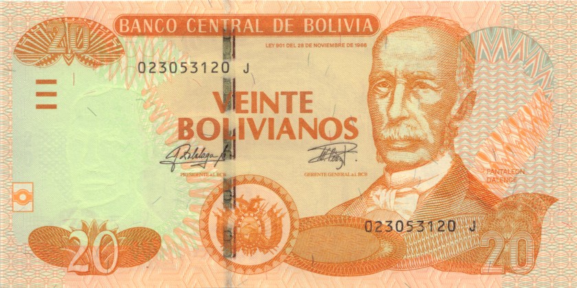 Bolivia P244 20 Bolivianos 1986 (2015) UNC