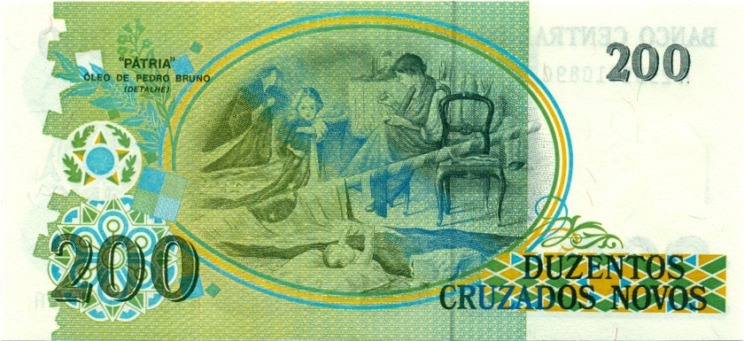 Brazil P225b 200 Cruzeiros 1990 UNC
