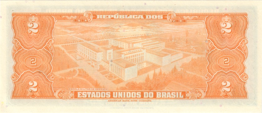 Brazil P151b 2 Cruzeiros 000xxx 1954-1958 UNC