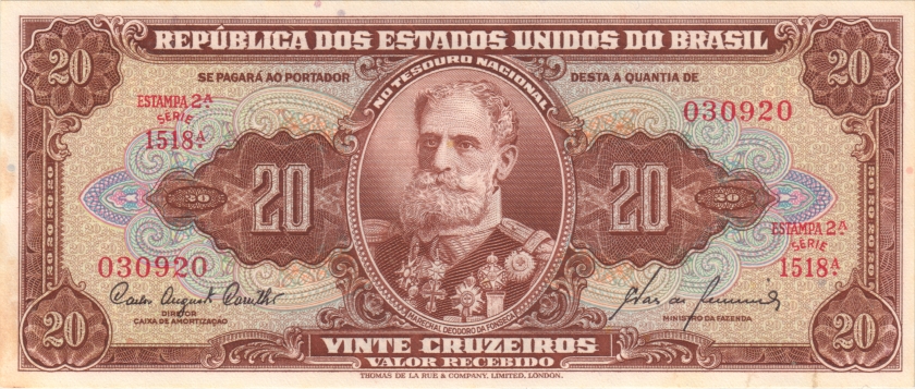 Brazil P160d 20 Cruzeiros 1955-1961