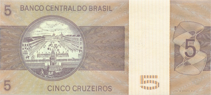 Brazil P192c 5 Cruzeiros 1970-1979 UNC