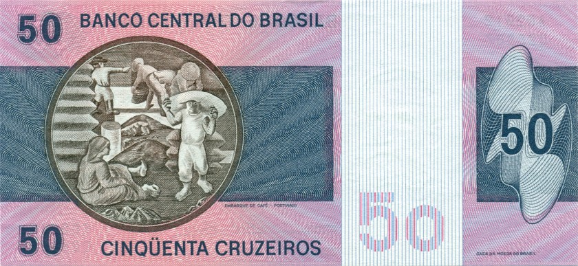 Brazil P194b 50 Cruzeiros 1974 UNC