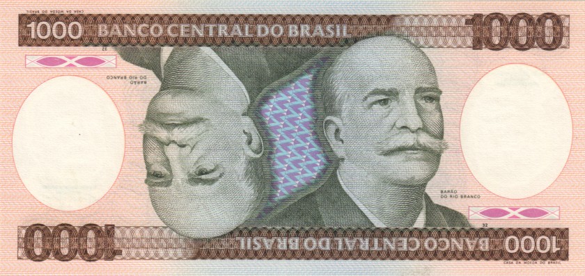 Brazil P201c 1.000 Cruzeiros 1981-1986 UNC