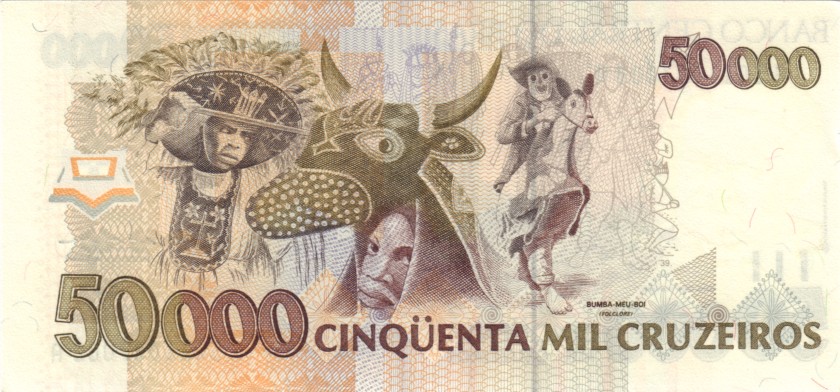 Brazil P234 50.000 Cruzeiros 1991-1993 UNC