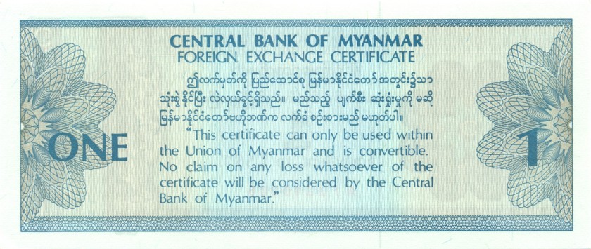 Burma (Myanmar) PFX1(2) 1 US Dollar 1993 UNC