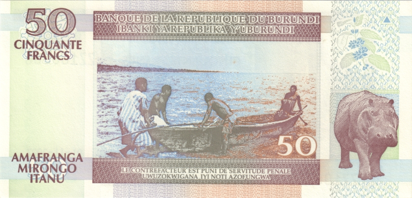 Burundi P36g REPLACEMENT 50 Francs / Amafranga 2007 UNC