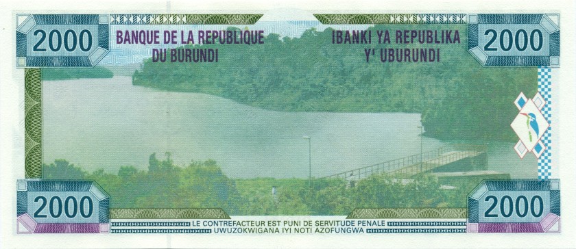 Burundi P41a 2.000 Francs / Amafranga 2001 UNC