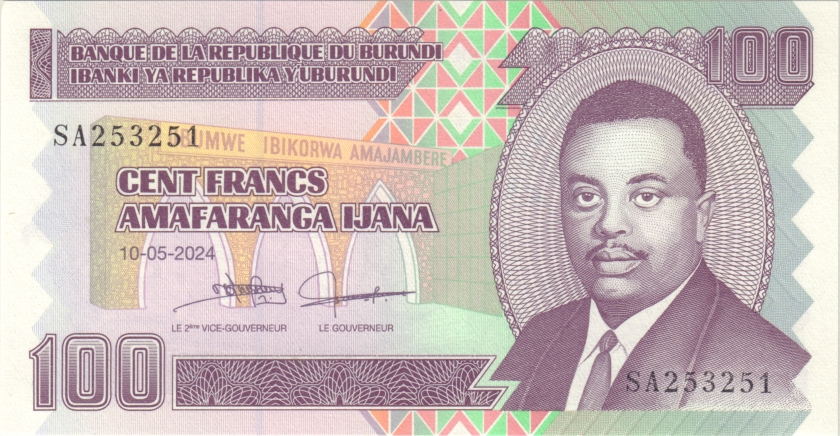 Burundi P44c 100 Francs / Amafranga 2024 UNC