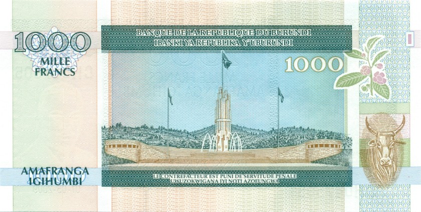 Burundi P46 1.000 Francs / Amafranga 2009 UNC