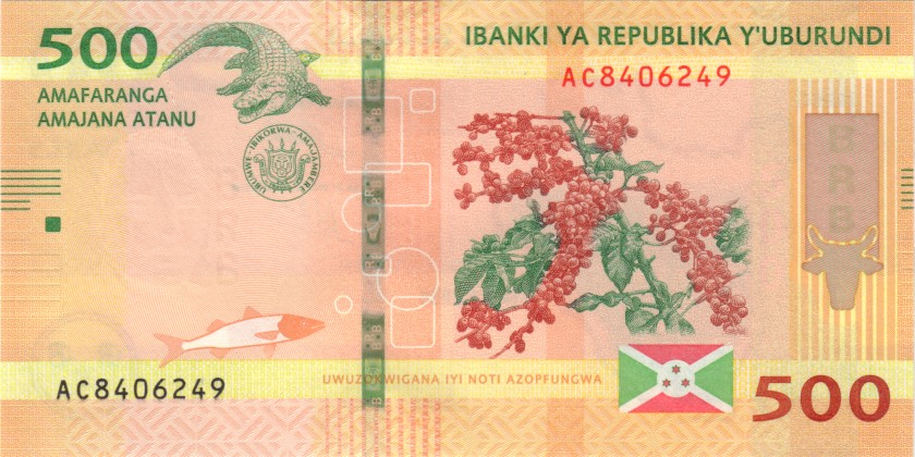 Burundi P50 500 Francs / Amafranga 2018 UNC