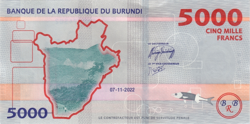 Burundi P-W58 5.000 Francs / Amafranga 2022 UNC
