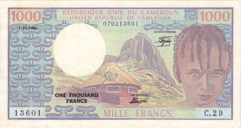 Cameroon P21 1.000 Francs 1984 XF