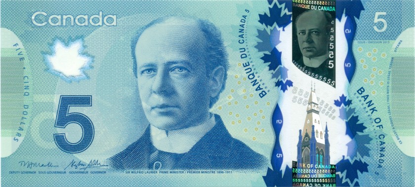 Canada P106b 5 Dollars 2013 UNC