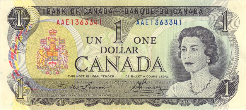 Canada P85a(2) 1 Dollar 1973 UNC